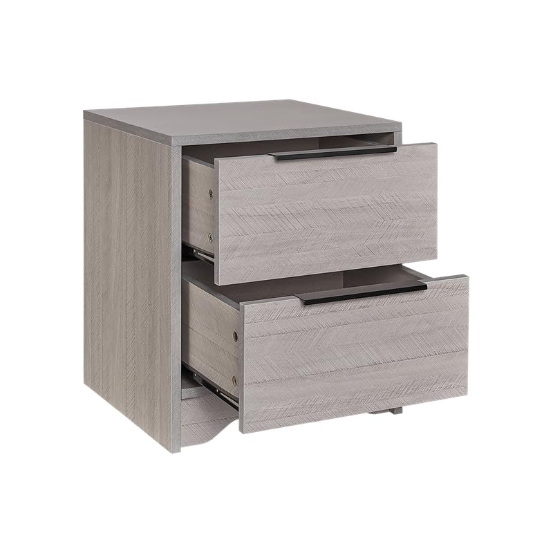 Antique Gray 2-Drawer Wooden Nightstand K716699