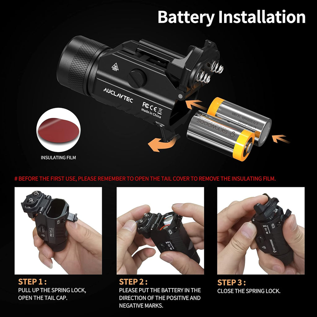 1200 Lumens Mounted Pistol Flashlight with Strobe Mode G35948