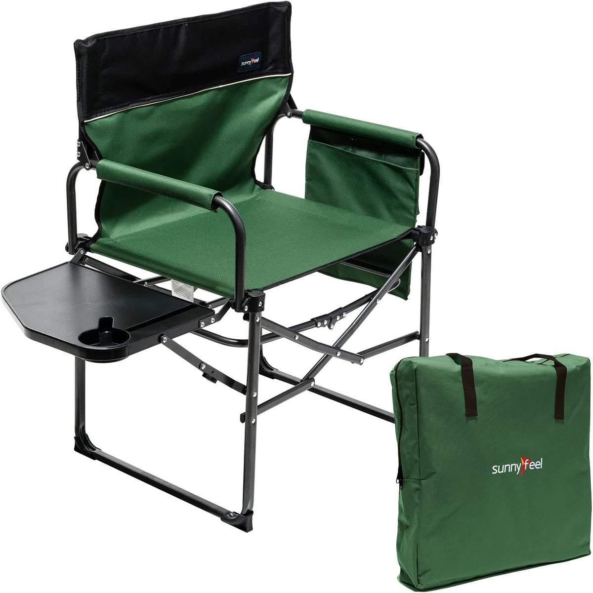 Oversized Portable Folding Camping Chair with Side Table D6321