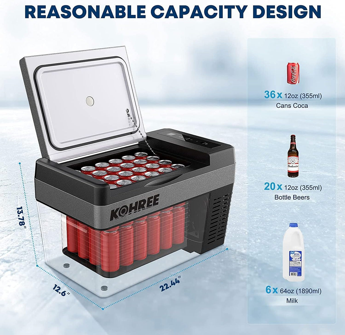 Portable 12 Volt Refrigerator 26 Quart Electric Cooler Z858738