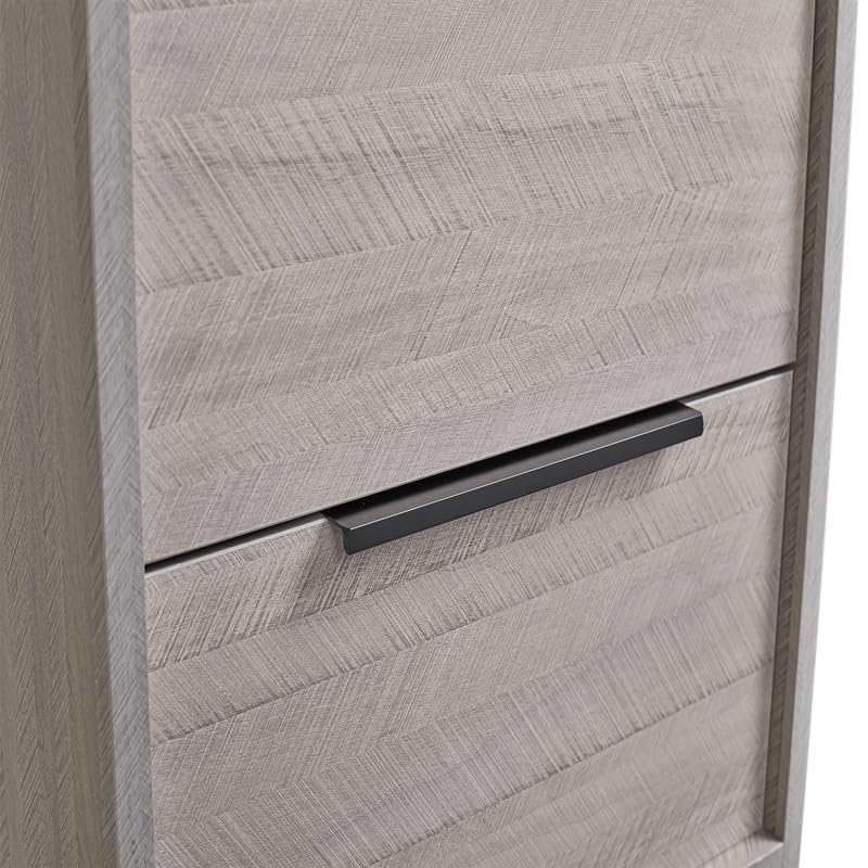 Antique Gray 2-Drawer Wooden Nightstand K716699