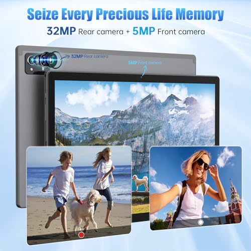 Space Gray 14 Inch Android 13 Tablet with 1200P IPS HD Screen, 8 Core, 6GB+128GB, Wi-Fi 5, 10000mAh Battery, 5MP+32MP Cameras S14842