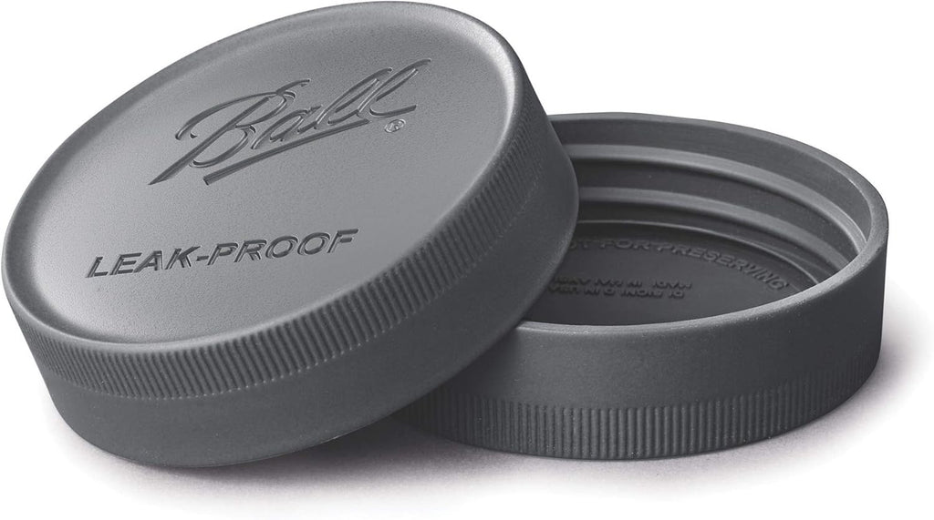 Black Plastic Leak-Proof Lids for Canning Jars, 6/Pack P857
