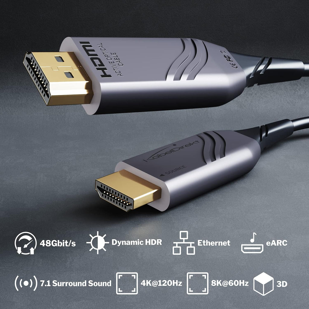 30ft 8K HDMI 2.1 Optical Fiber Cable V21471