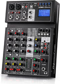 6 Channel Sound Mixer with USB MP3 Wireless Input 48V Phantom Power U363079