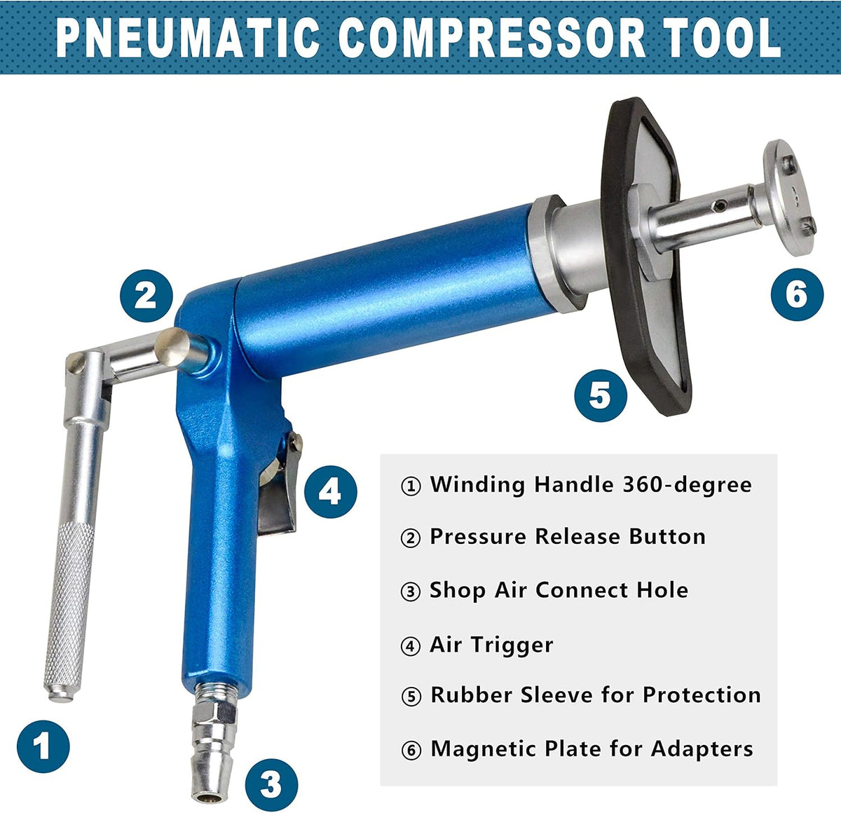 23 Pc Pneumatic Brake Caliper Wind Back Tool Kit with Adapters Y841