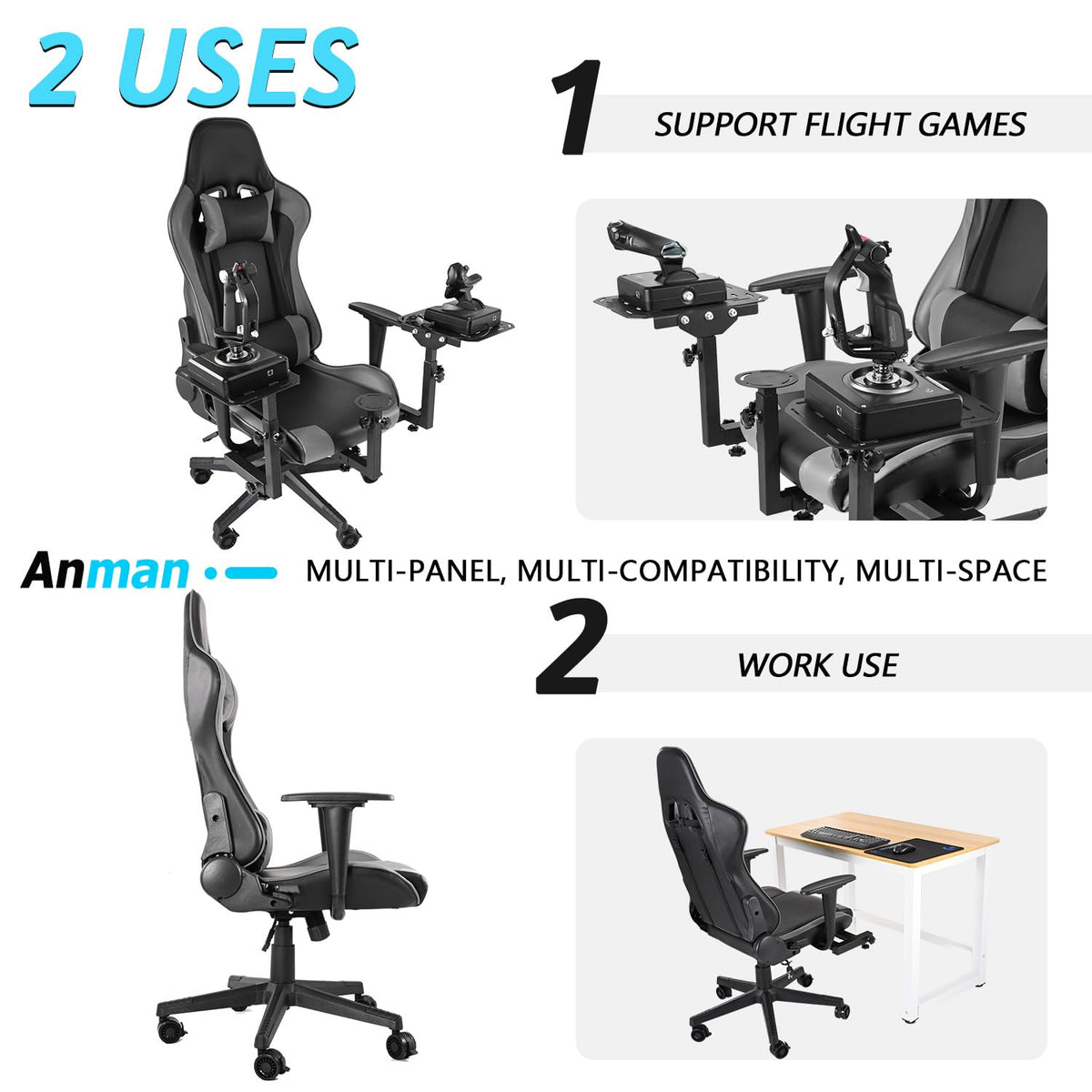 Multifunctional Flight Racing Simulator Cockpit Joystick Mount with Chair S325607