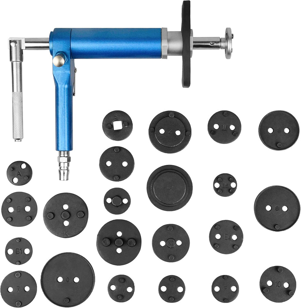 23 Pc Pneumatic Brake Caliper Wind Back Tool Kit with Adapters Y841