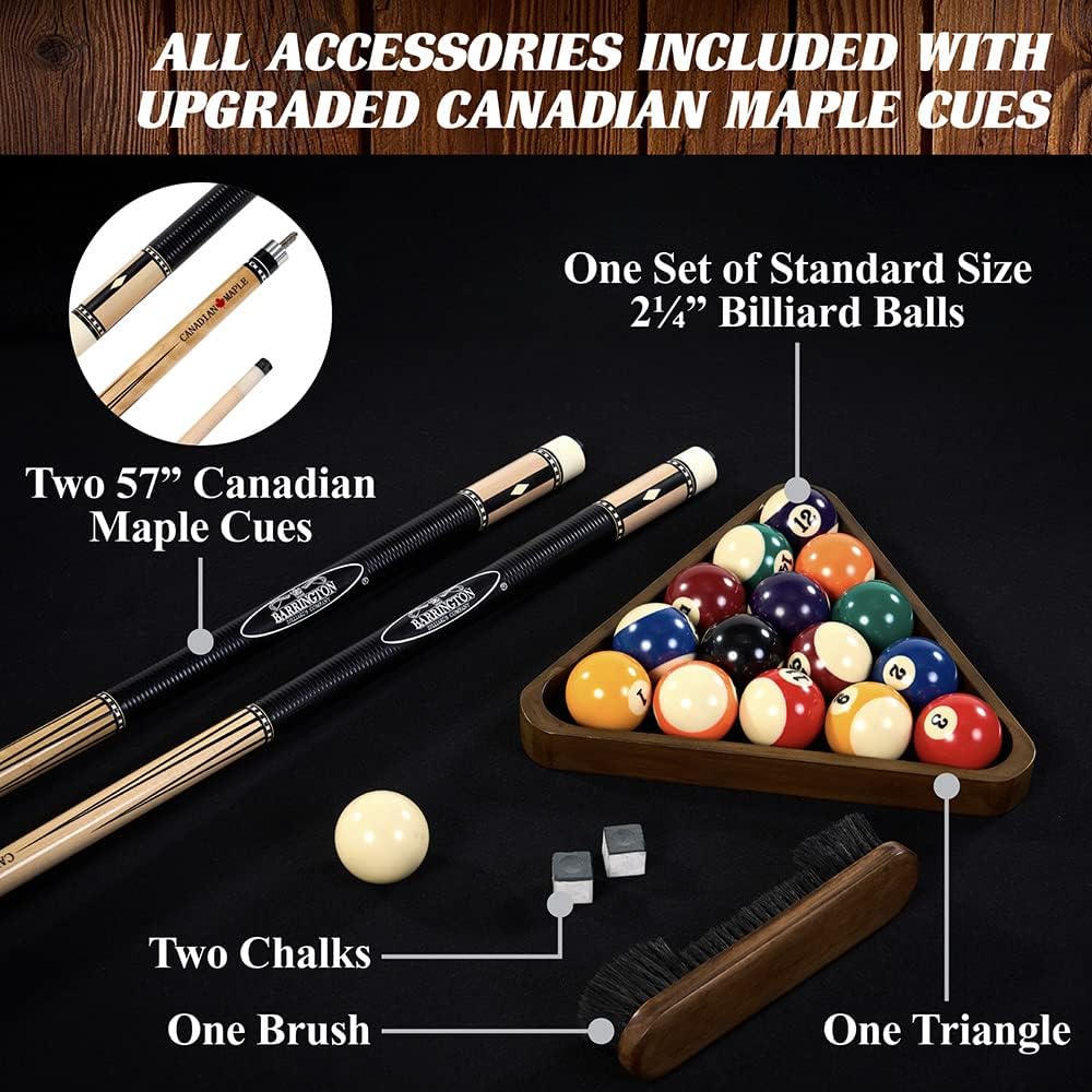 8' Slate-Tech Drop Pocket Table with Pool Ball and Cue Stick Set Z8160