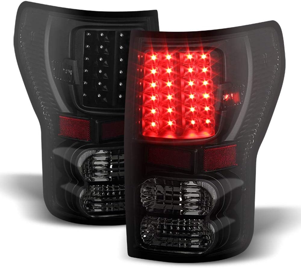Black Smoke LED Tail Lights Brake Lamps Left+Right X677