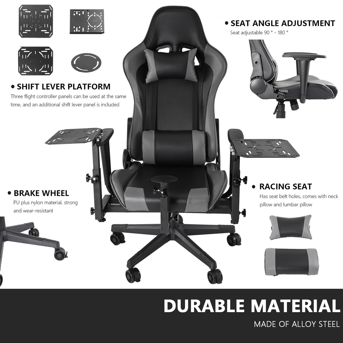 Multifunctional Flight Racing Simulator Cockpit Joystick Mount with Chair S325607