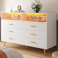 White 6 Drawer Dresser with LED Lights K619391