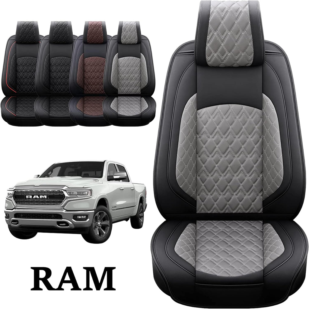 Black 2 Pcs Waterproof Synthetic Leather Car Seat Covers G67500