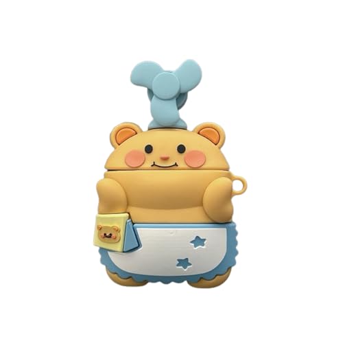 3D Cartoon Silicone Protective Cover with Keychain for AirPods 1/2 Case Y7830