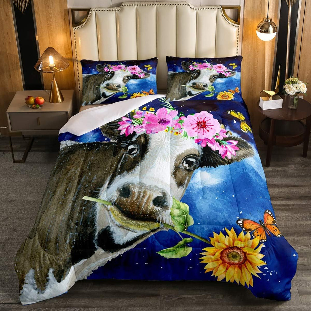 Queen Size Brown Wooden Comforter Set M6752