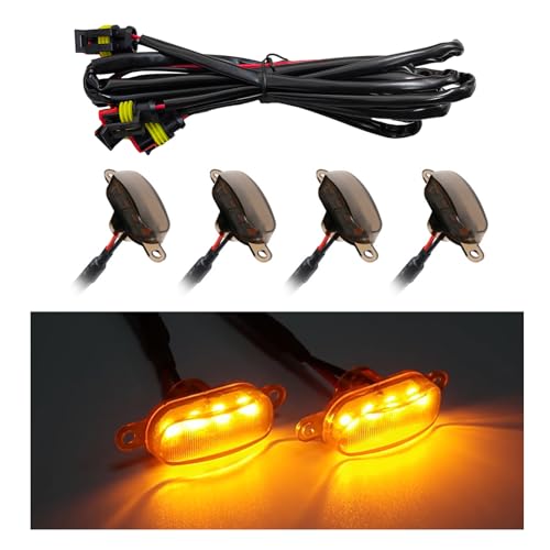 3PCS Amber LED Car Grille Lights with Wiring Harness Z481