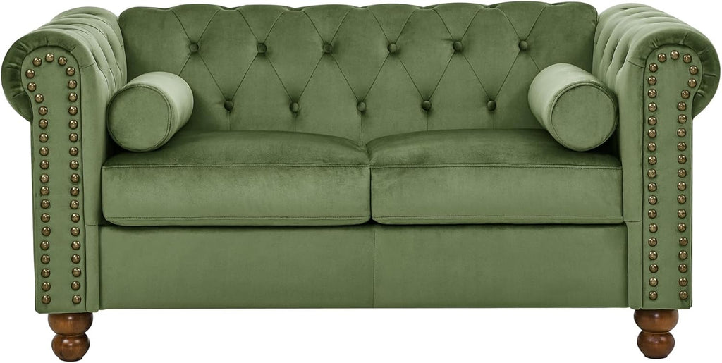 Large Velvet Two-Seat Sofa F5715