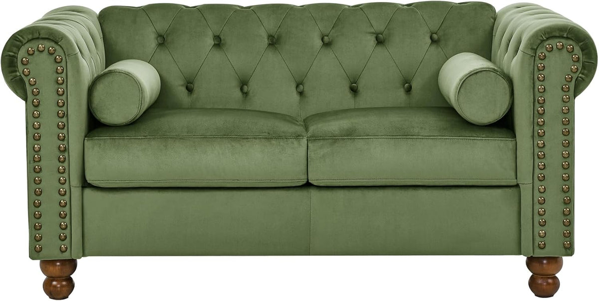 Large Velvet Two-Seat Sofa F5715