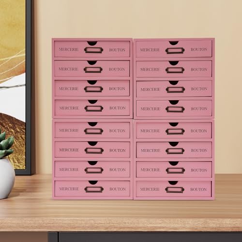 16-Drawer Brown Wooden Desktop Organizer T767