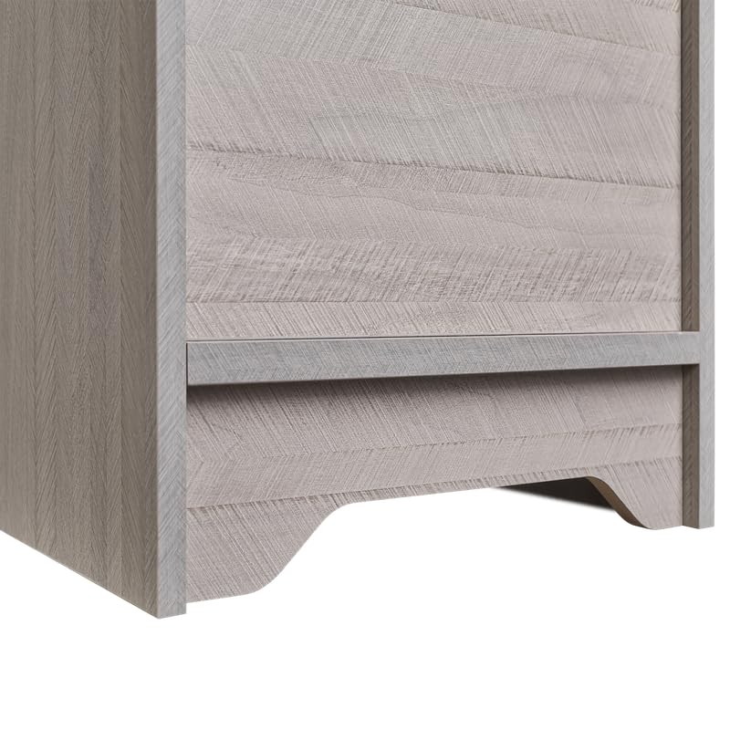 Antique Gray 2-Drawer Wooden Nightstand K716699