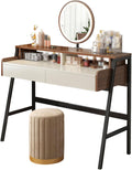 Solid Wood Vanity Set with 2 Drawers and Lighted Mirror Y80451