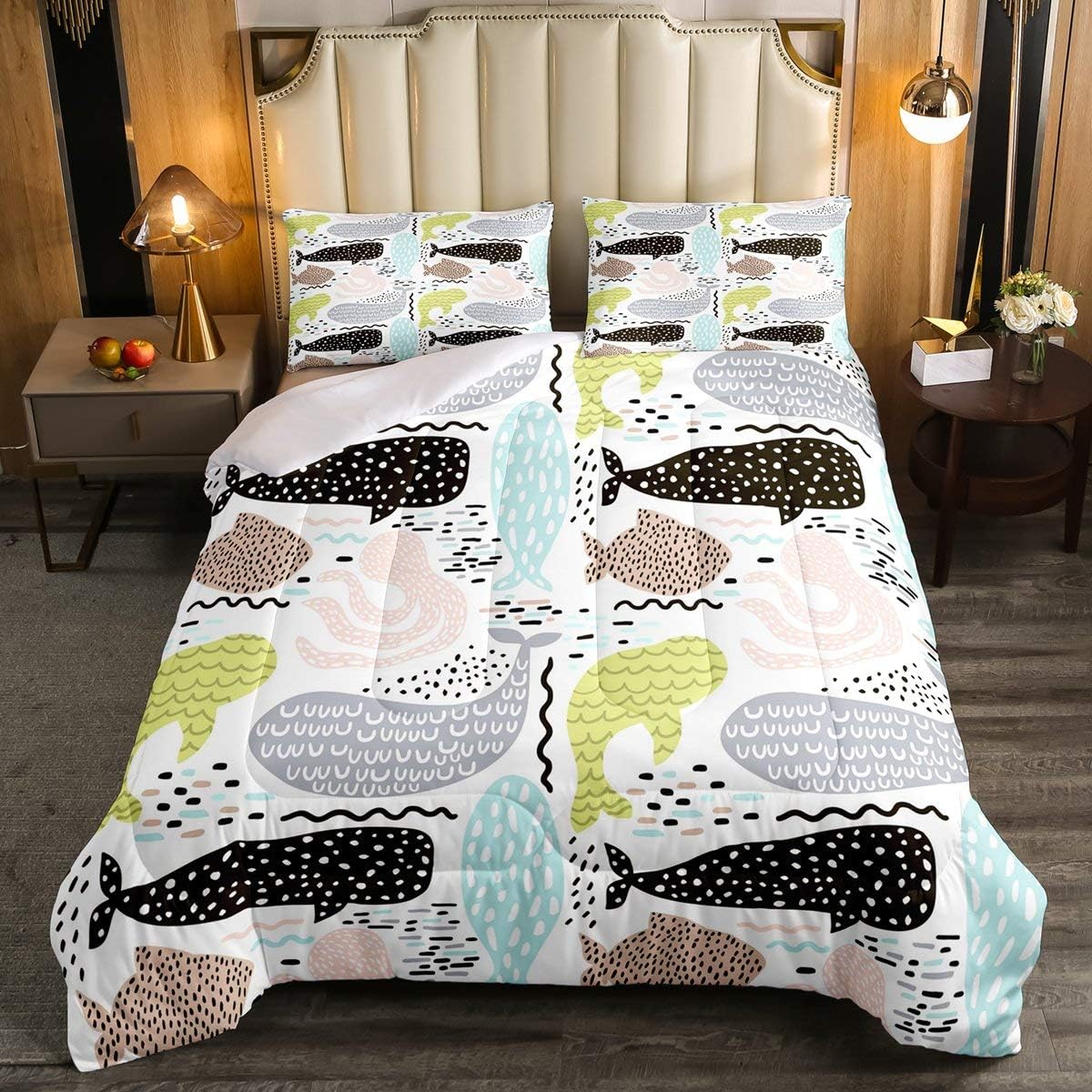 Queen Size Brown Wooden Comforter Set M6752
