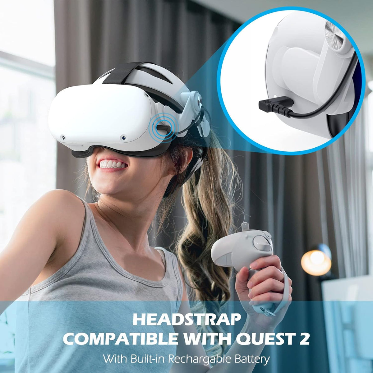 Rechargable Adjustable Head Strap for VR Headset V45277