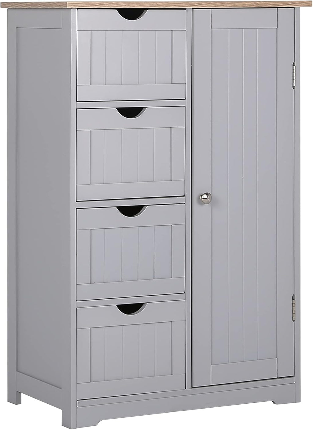 4 Drawer 1 Cupboard Grey Wooden Bathroom Cabinet B544109