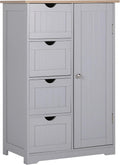 4 Drawer 1 Cupboard Grey Wooden Bathroom Cabinet B544109