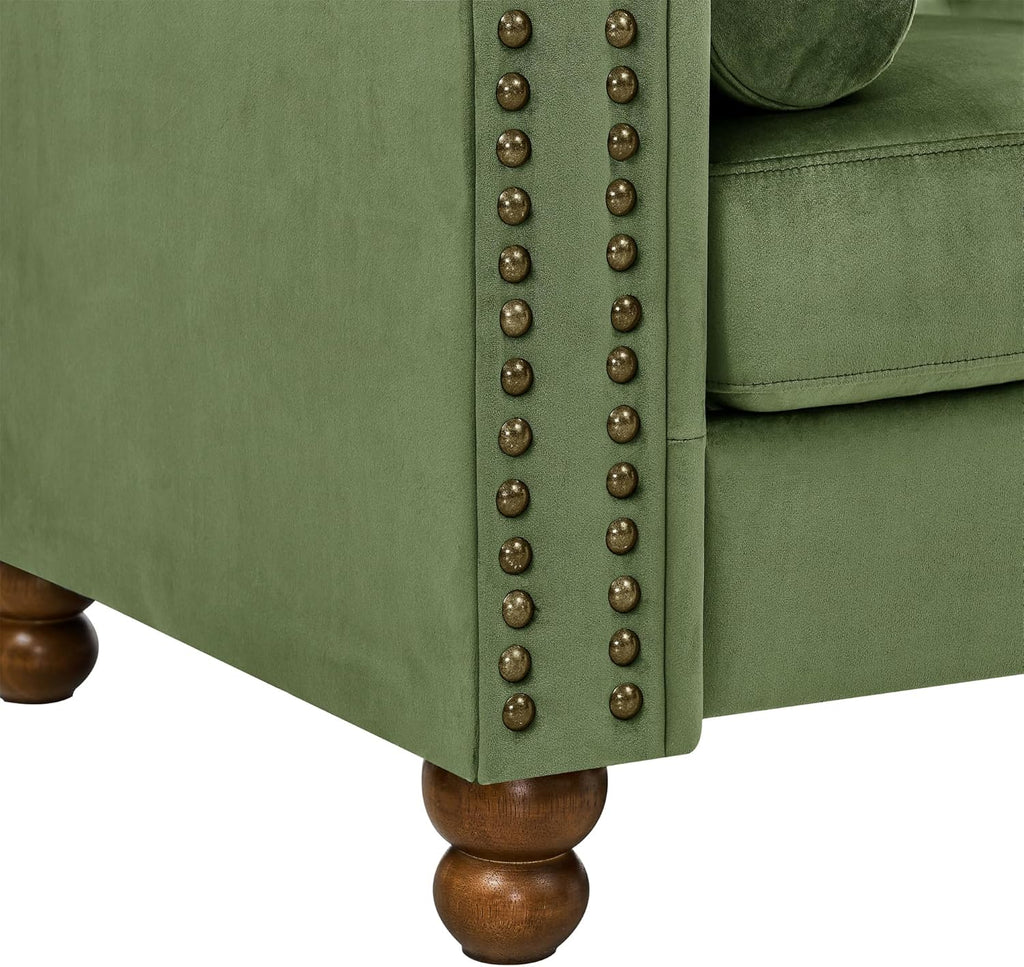 Large Velvet Two-Seat Sofa F5715