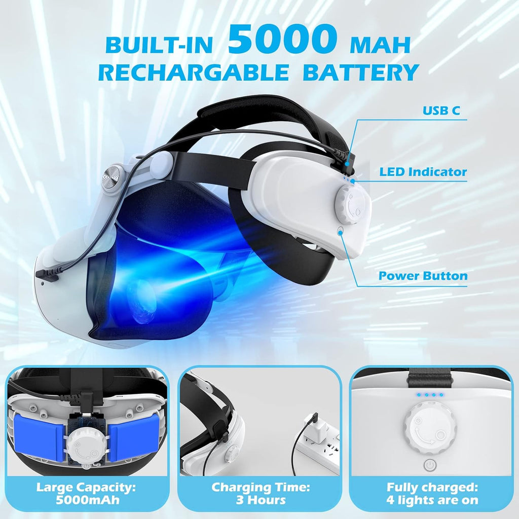 Rechargable Adjustable Head Strap for VR Headset V45277