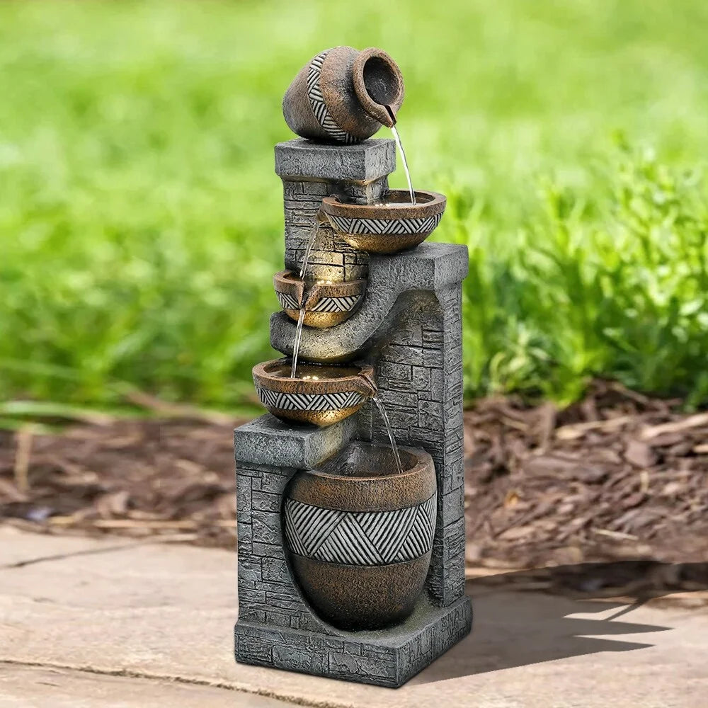 5-Tier Cascading Outdoor Water Fountain H59716