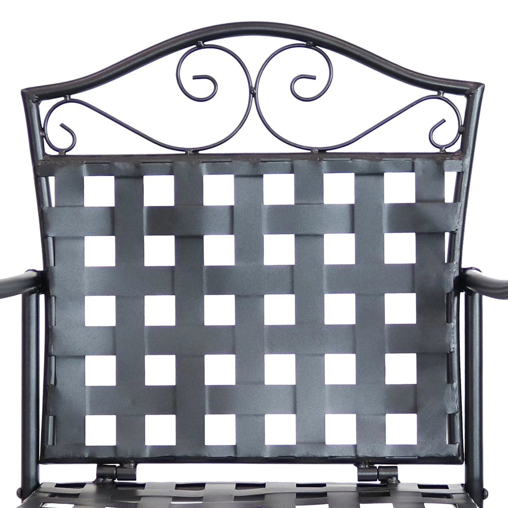 Black Wrought Iron Bar Chair and Table Set W105956