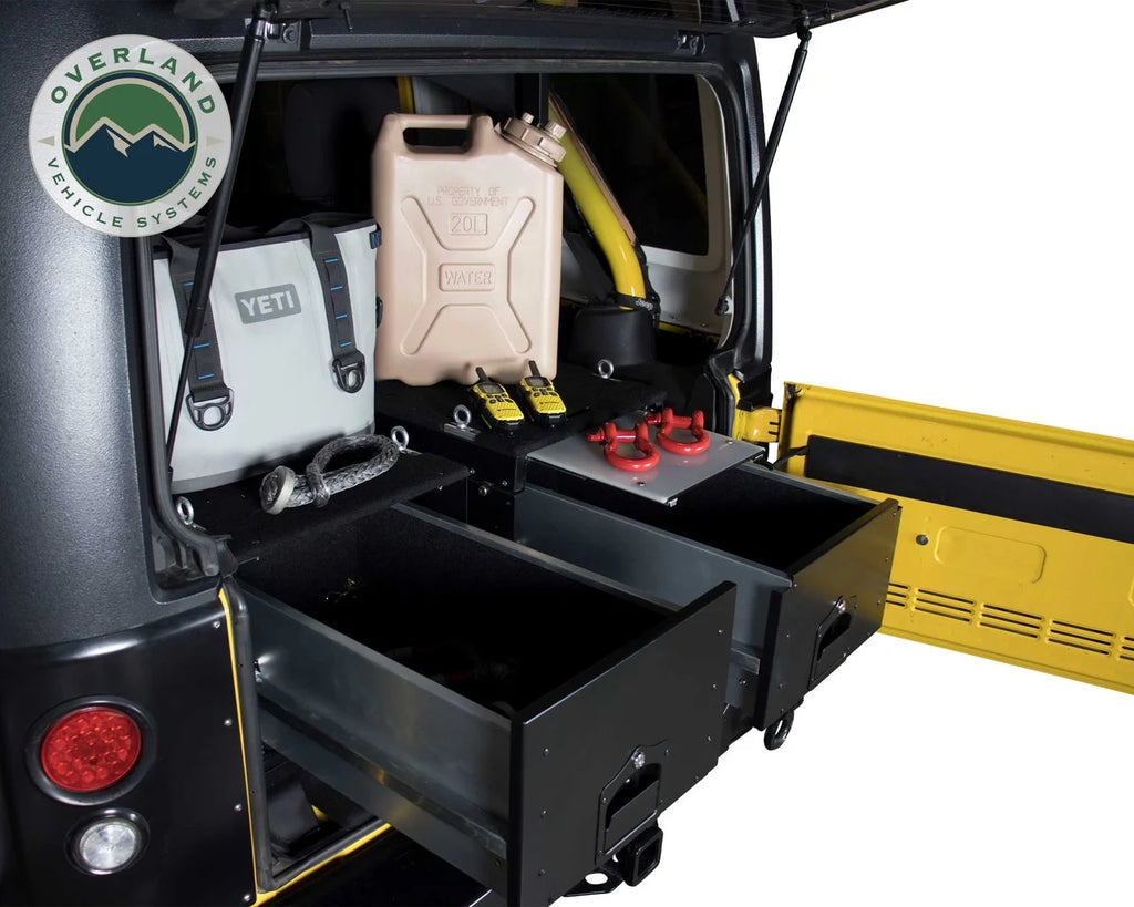 Black Powder Coat Cargo Box with Slide Out Drawer K160857