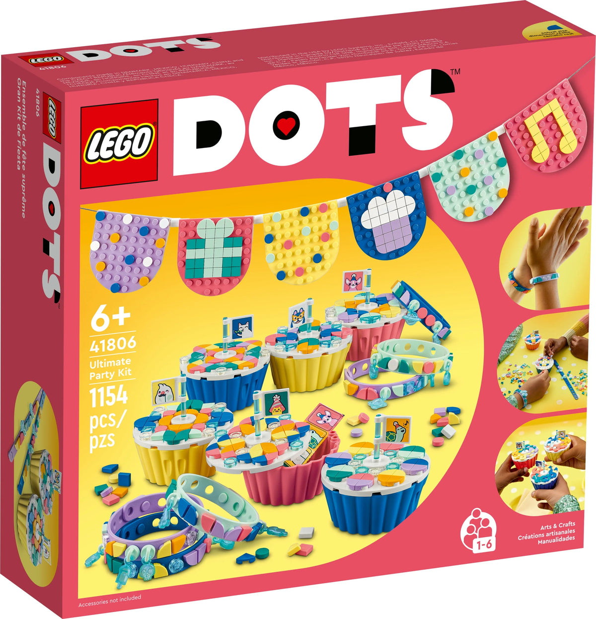 Arts & Crafts Party Kit with Toy Cupcakes, Bracelets, and Bunting M954