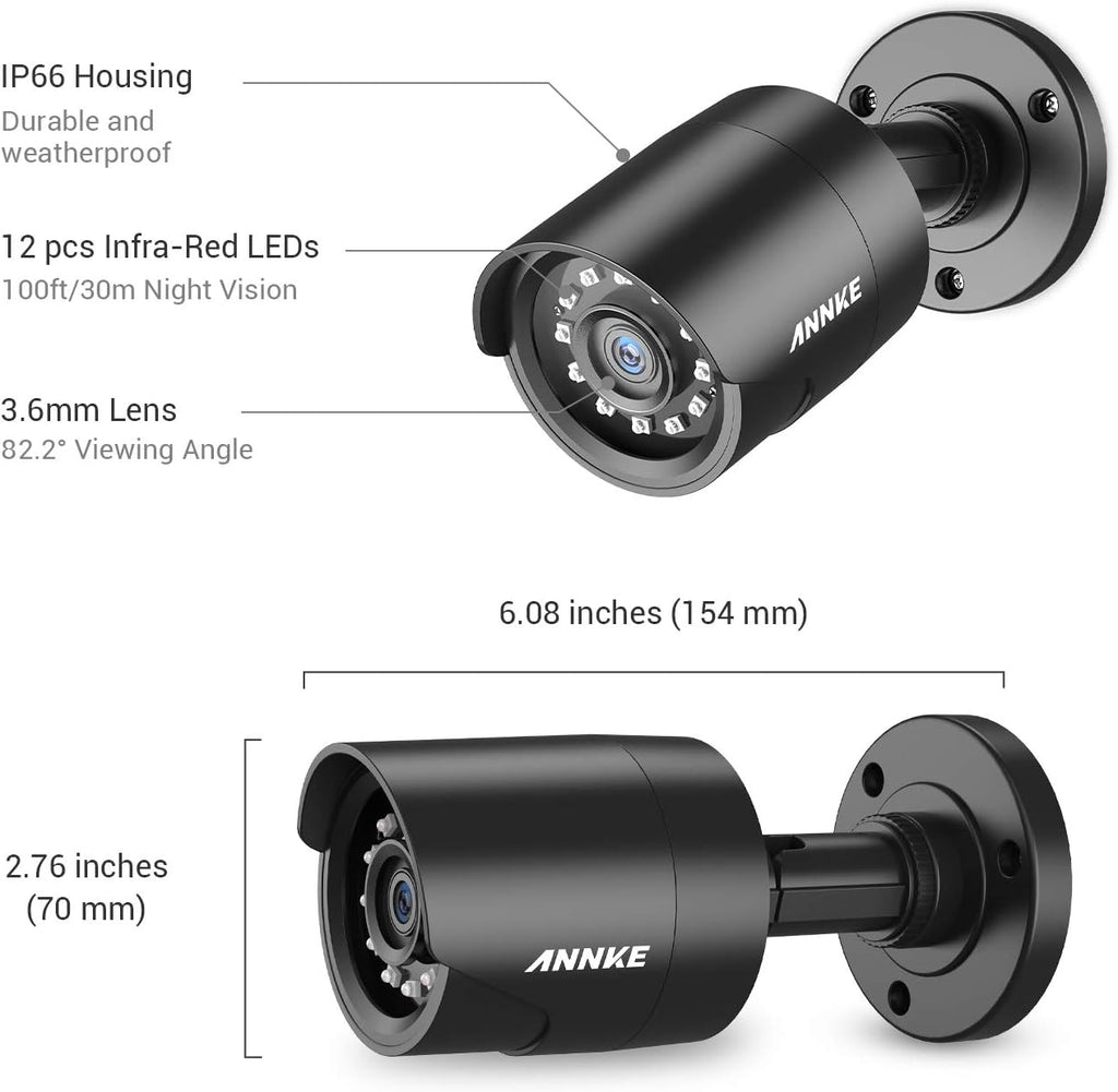 4 Pack 1080P HD TVI Outdoor Indoor Security Camera H516358