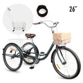 24 Inch Single Speed Adult Tricycle 3 Wheels Cruiser Bike with Removable Wheeled Basket L9180
