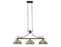 Dragonfly Tiffany-Style Dark Bronze 3 Light Island Pendant 48" Wide X805