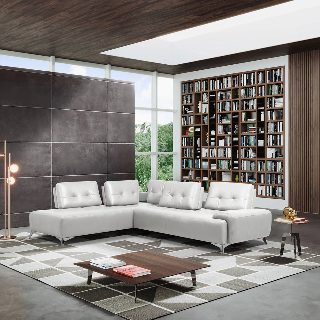 Pearl White 2-Piece Upholstered Sectional Sofa O719