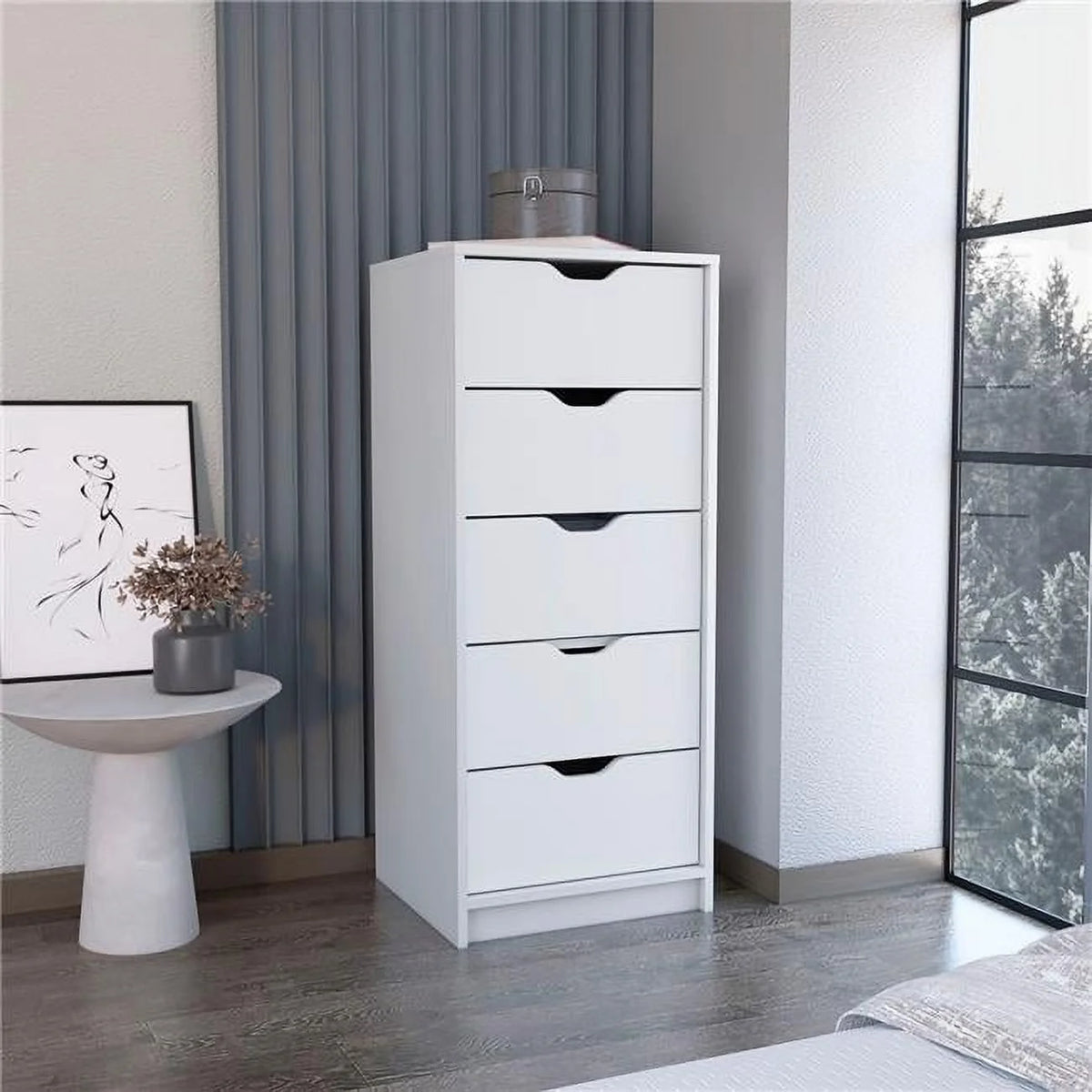 Black 5 Drawers Narrow Dresser G228631