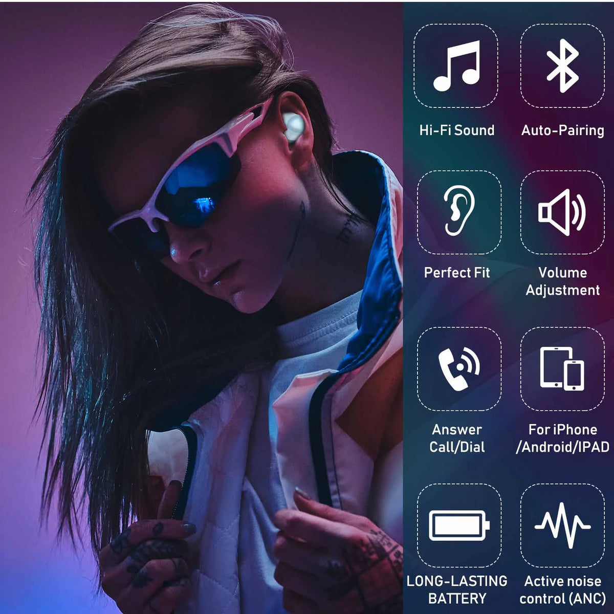 Blue True Wireless Earbuds with Charging Case T3292