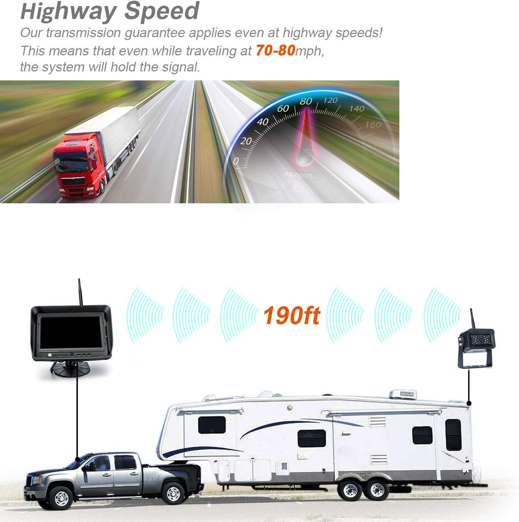 7" Wireless Backup Camera System W9235