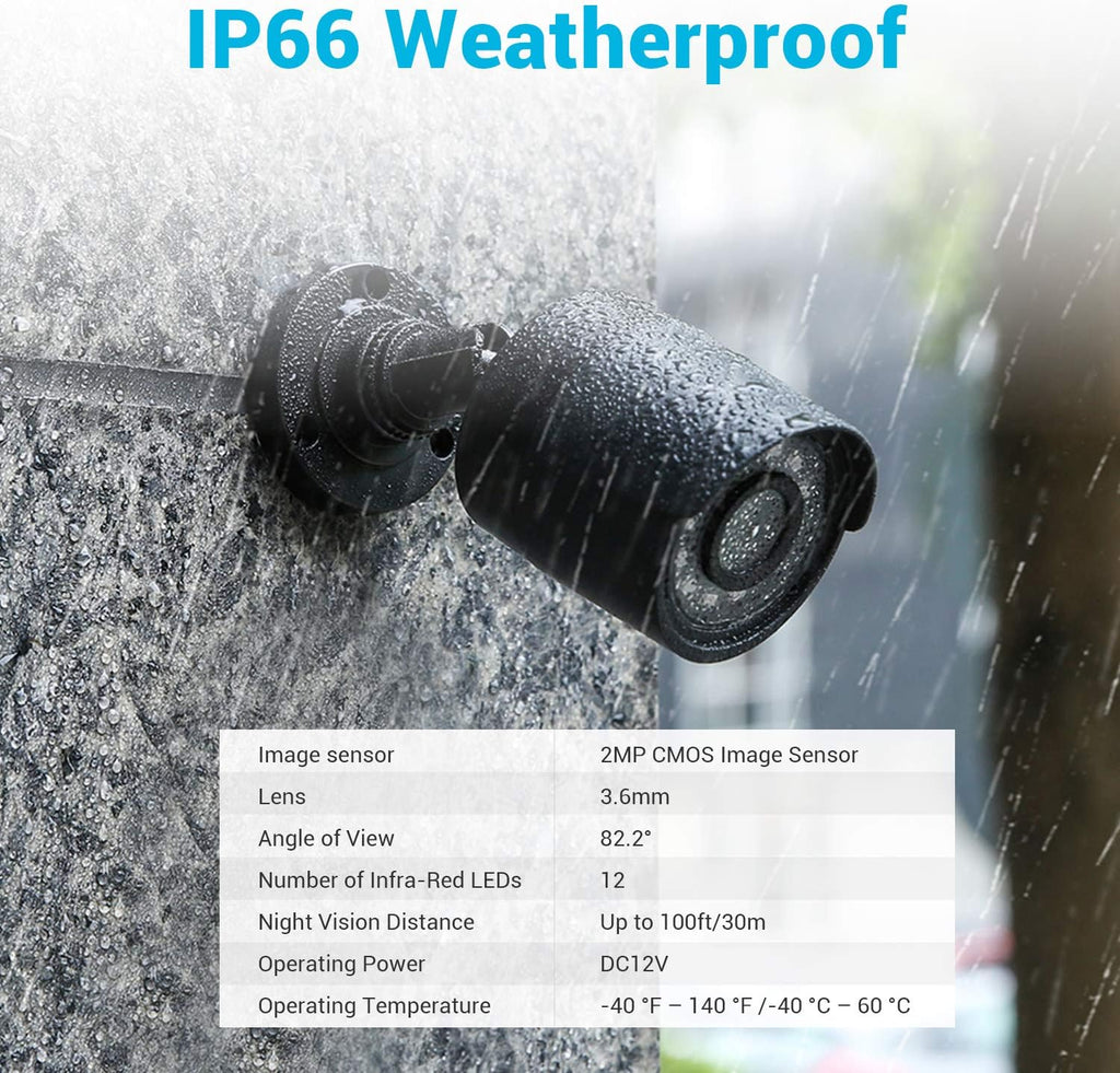 4 Pack 1080P HD TVI Outdoor Indoor Security Camera H516358