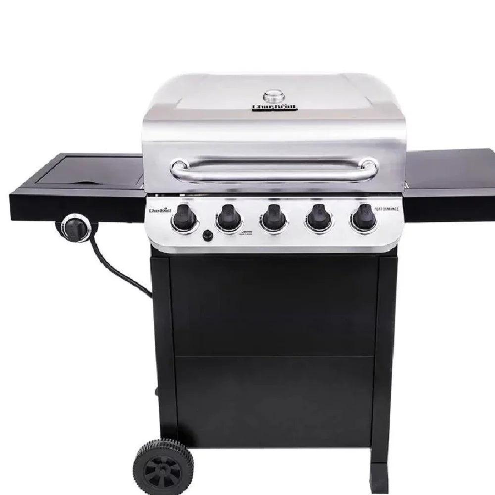 5-Burner Gas Grill Stainless Steel Black F668