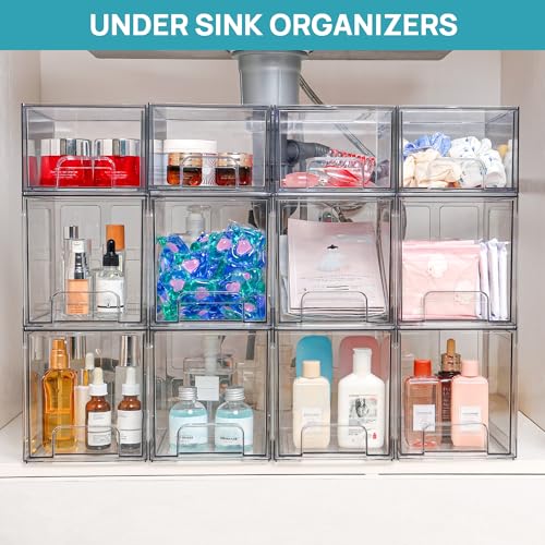 4 Pack Stackable Clear Acrylic Storage Drawers D909
