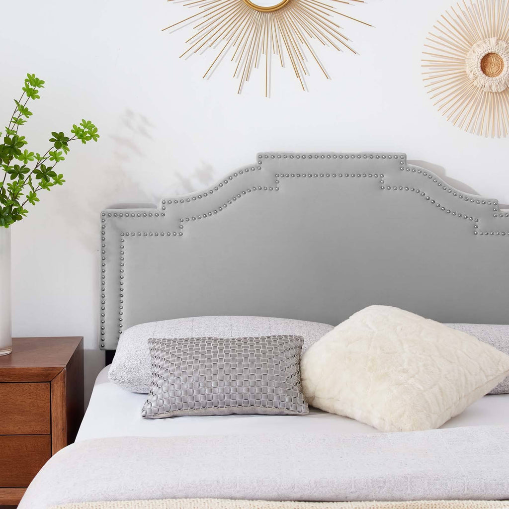 Light Gray King/California King Velvet Headboard A791