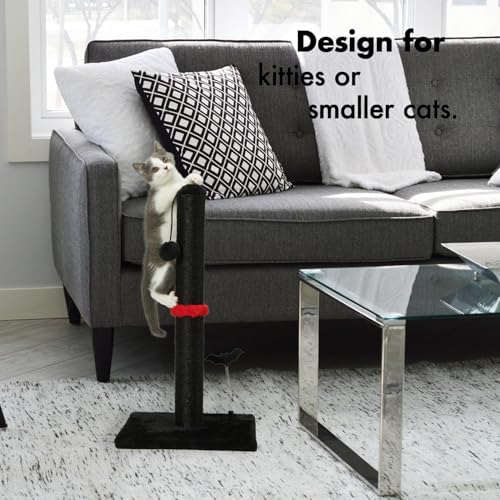 Beige Sisal Cat Scratching Post with Hanging Ball D267968