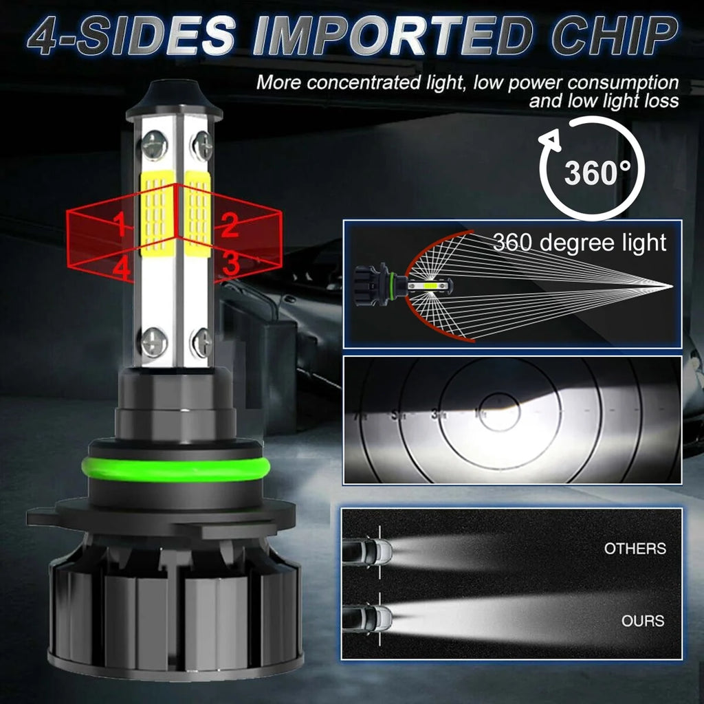 6000K LED Headlight Bulbs Combo 4X F6948