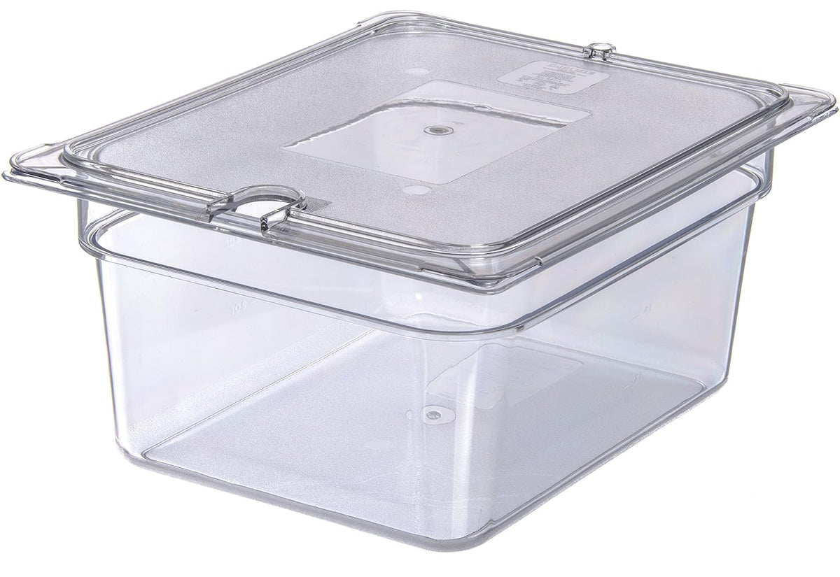 Polycarbonate Half-Size Food Pan, 7.7 qt, Clear, Case of 6 H3433