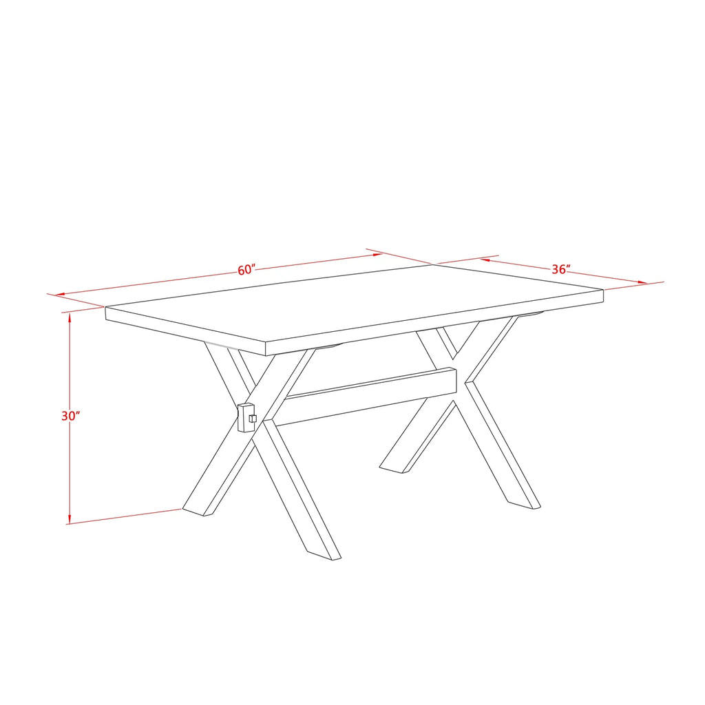 7-Piece Solid Wood Dinette Set with 6 Parson Chairs and Dining Table X7669